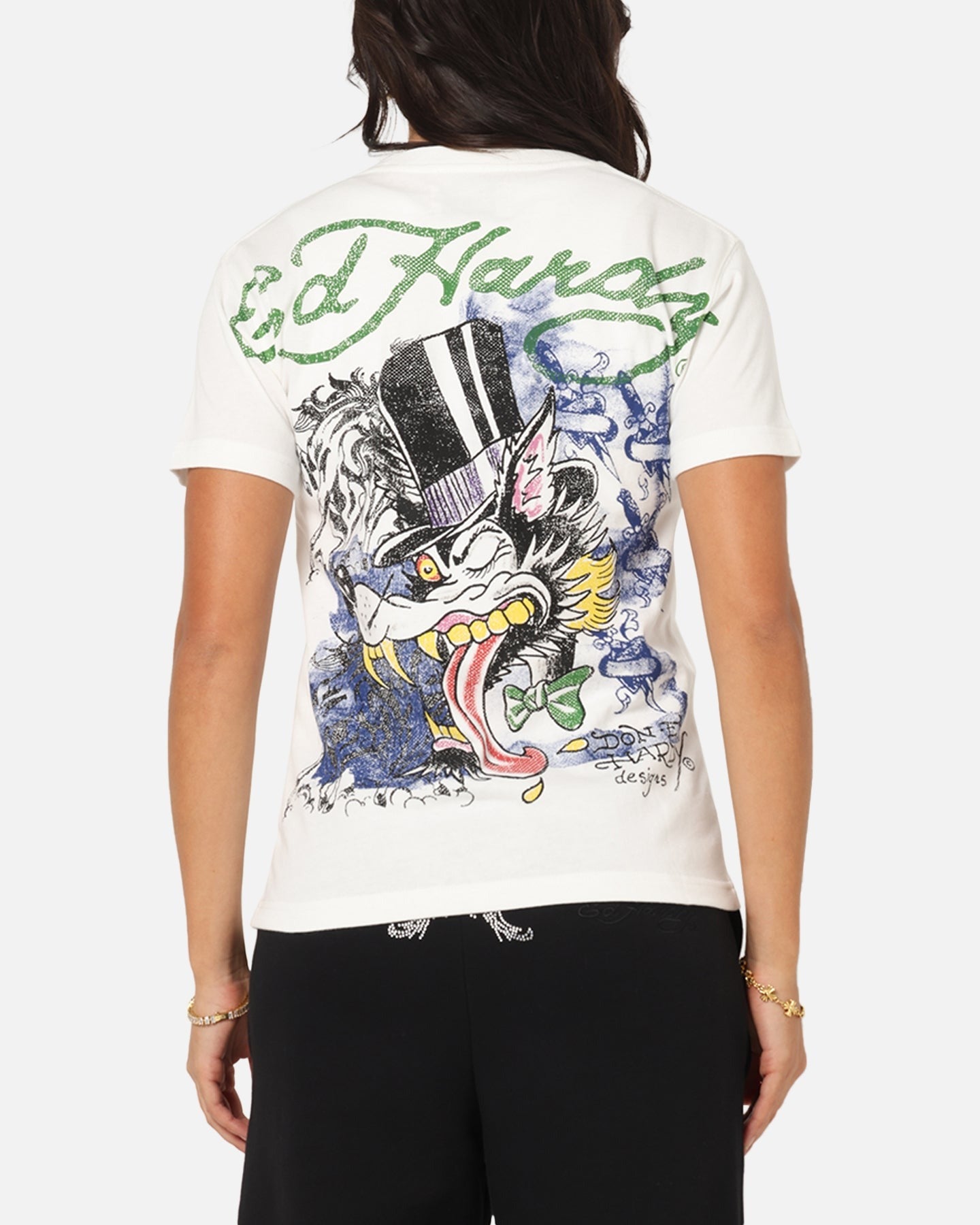 Ed Hardy Wolf Vintage T-Shirt Off White Style001
