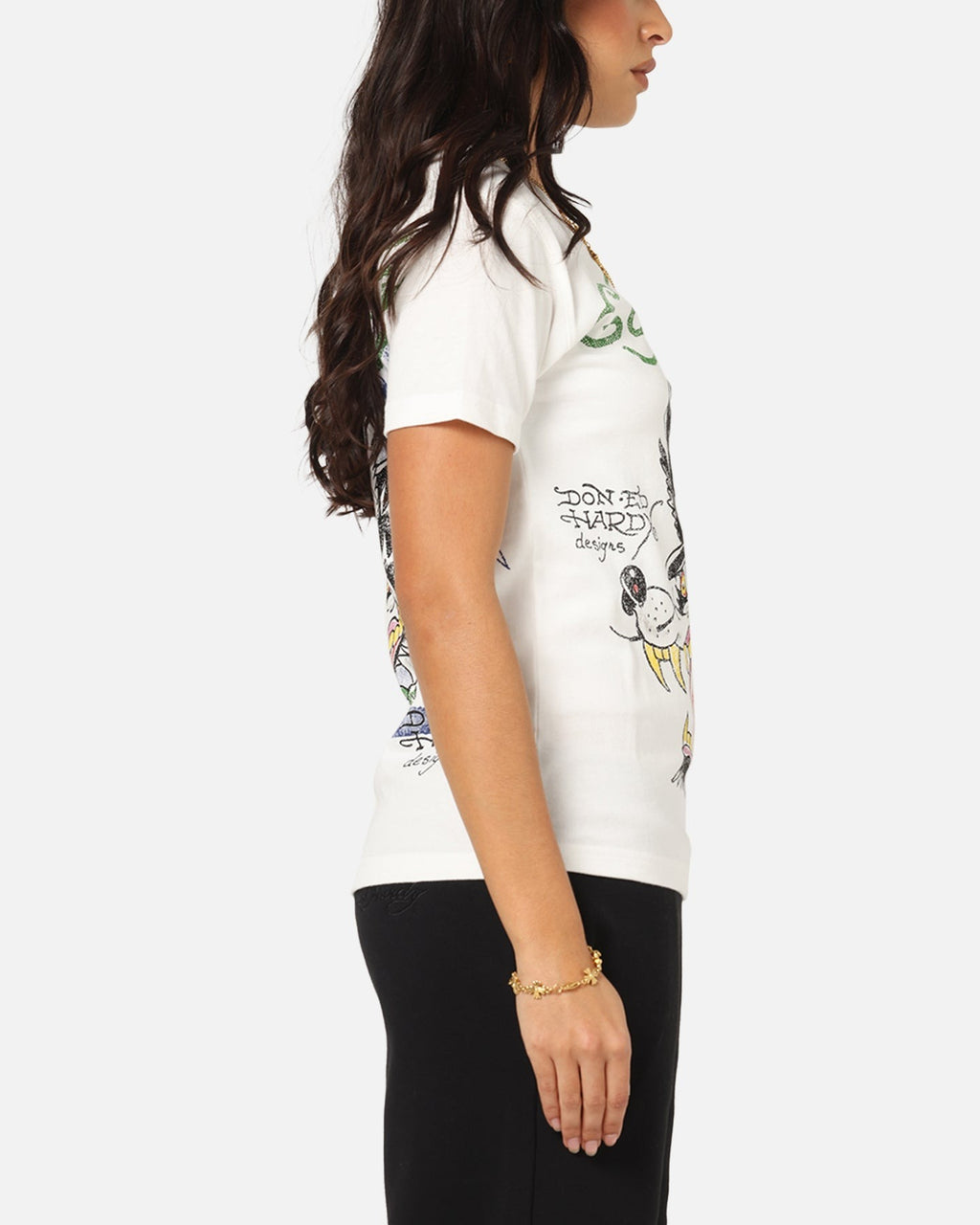 Ed Hardy Wolf Vintage T-Shirt Off White Style001
