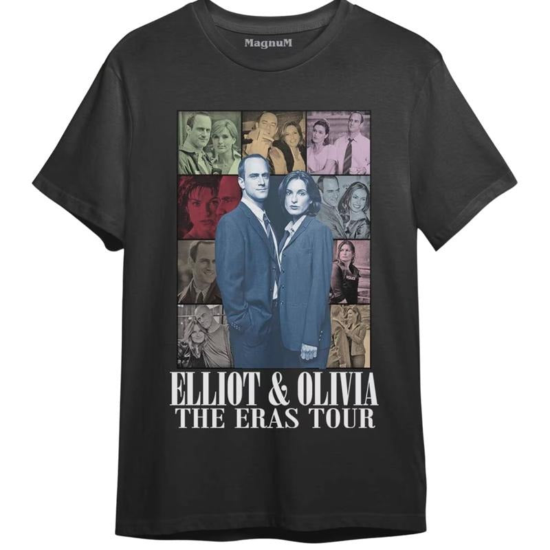 Elliot Stabler and Olivia Benson The Eras Tour, Elliot Stabler And Olivia Benson Law And Order SVU Graphic Tee, Vintage 90S Tv Series Shirt, 90s Vintage Graphic Tee, Halloween Gift
