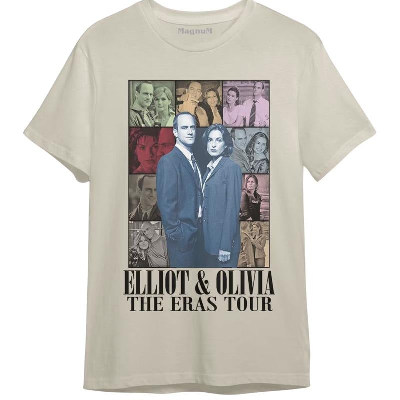 Elliot Stabler and Olivia Benson The Eras Tour, Elliot Stabler And Olivia Benson Law And Order SVU Graphic Tee, Vintage 90S Tv Series Shirt, 90s Vintage Graphic Tee, Halloween Gift