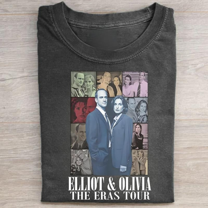 Elliot Stabler and Olivia Benson The Eras Tour, Elliot Stabler And Olivia Benson Law And Order SVU Graphic Tee, Vintage 90S Tv Series Shirt, 90s Vintage Graphic Tee, Halloween Gift