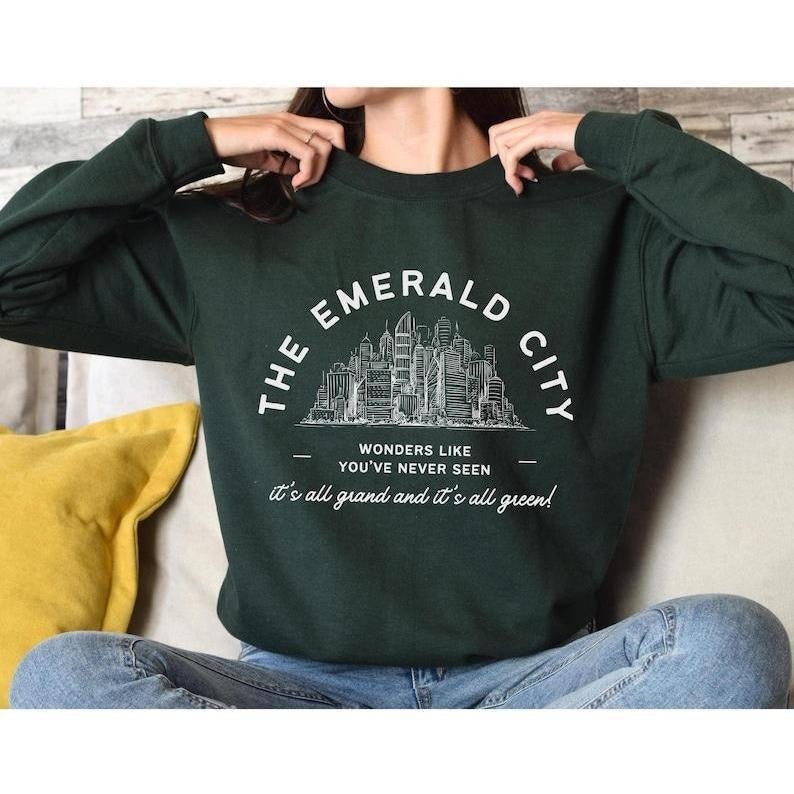 Emerald City Sweatshirt or Hoodie, Wicked Musical Movie, Wicked Movie Merch, Elphaba, Glinda, Defying Gravity, Broadway Musicals, Theater
