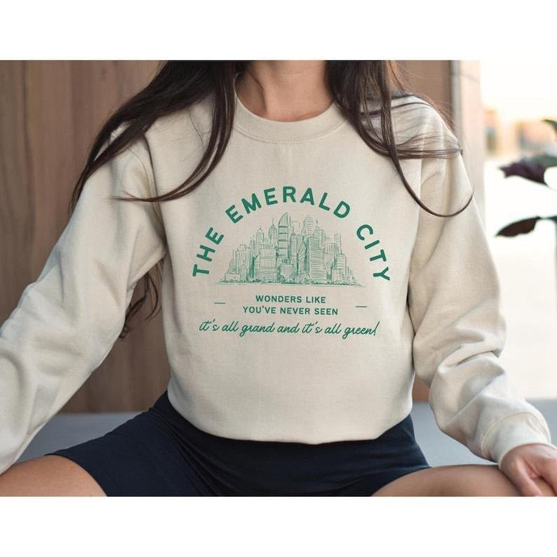 Emerald City Sweatshirt or Hoodie, Wicked Musical Movie, Wicked Movie Merch, Elphaba, Glinda, Defying Gravity, Broadway Musicals, Theater