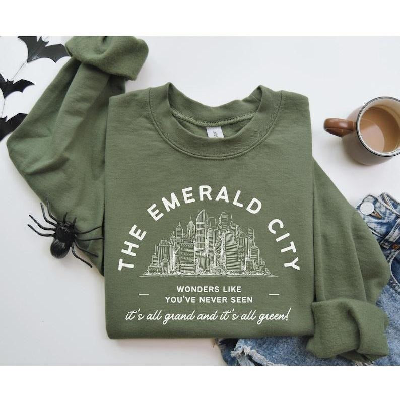 Emerald City Sweatshirt or Hoodie, Wicked Musical Movie, Wicked Movie Merch, Elphaba, Glinda, Defying Gravity, Broadway Musicals, Theater