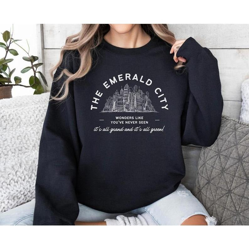 Emerald City Sweatshirt or Hoodie, Wicked Musical Movie, Wicked Movie Merch, Elphaba, Glinda, Defying Gravity, Broadway Musicals, Theater