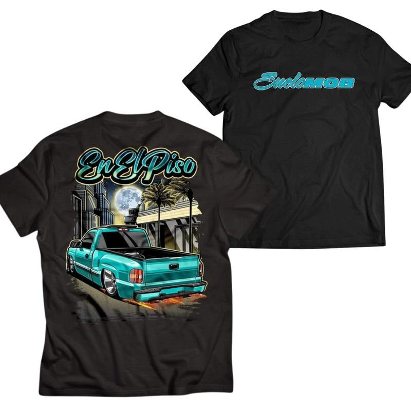 En El Piso 2.0 Car Graphic Tee, Men's Car Enthusiast T-Shirt, Casual Automotive Apparel, Ideal Gift for Car Lovers