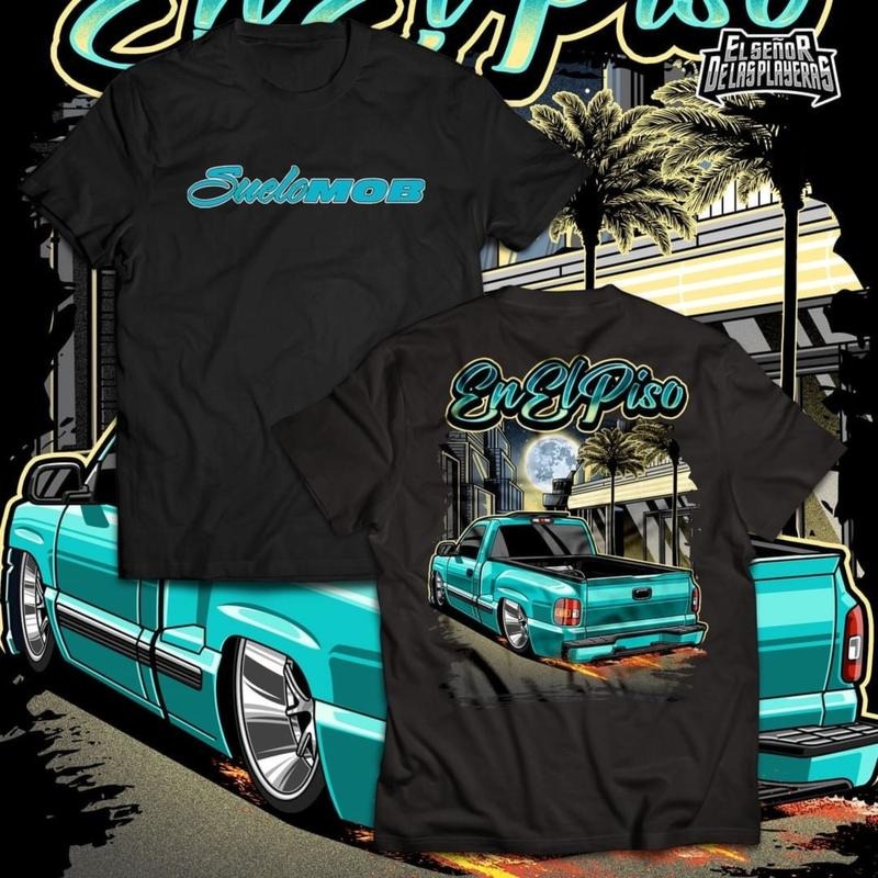 En El Piso 2.0 Car Graphic Tee, Men's Car Enthusiast T-Shirt, Casual Automotive Apparel, Ideal Gift for Car Lovers