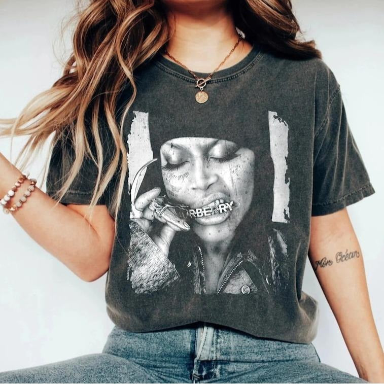 Erykah Badu Shirt, Erykah Badu Unisex Cotton T-shirt, Hip-Hop Retro Graphic Shirt, Gift For Fan Classic Fabric