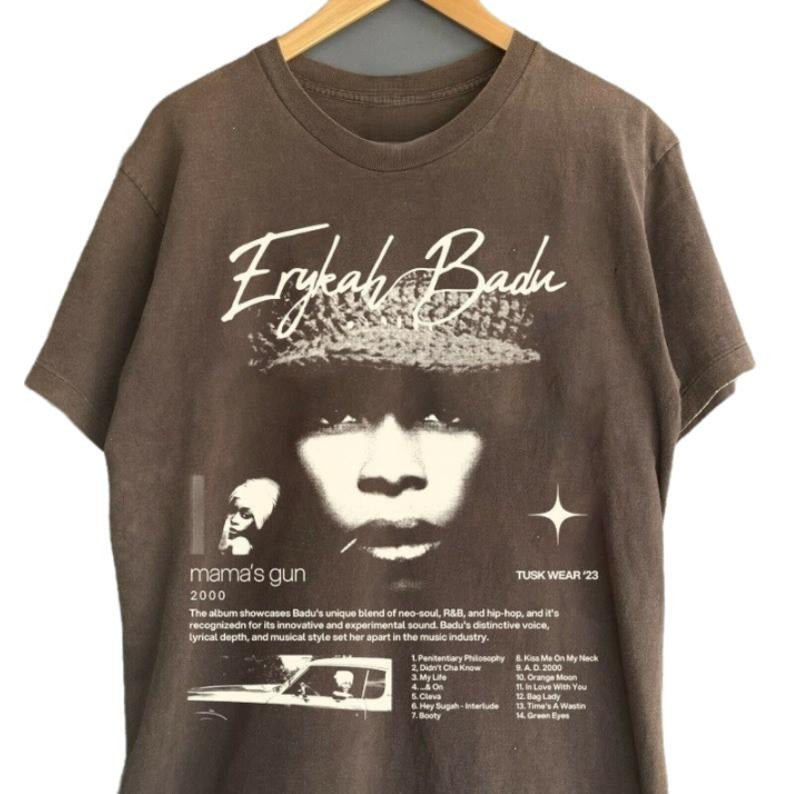 Erykah Badu Shirt, Music Album Graphic Shirt, Erykah Tour Shirt, Gift For Men Women Unisex Top Tee Cotton Fabric
