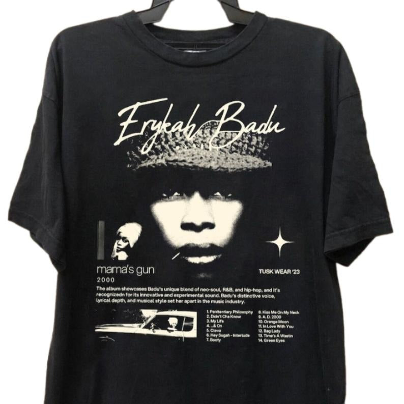 Erykah Badu Shirt, Music Album Graphic Shirt, Erykah Tour Shirt, Gift For Men Women Unisex Top Tee Cotton Fabric