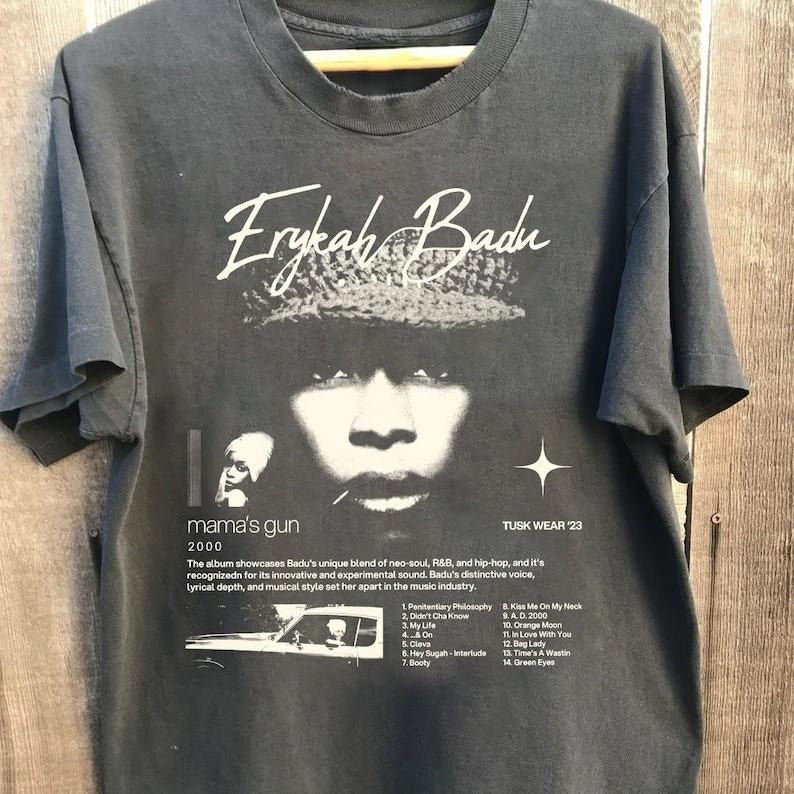 Erykah Badu Shirt, Music Album Graphic Shirt, Erykah Tour Shirt, Gift For Men Women Unisex Top Tee Cotton Fabric
