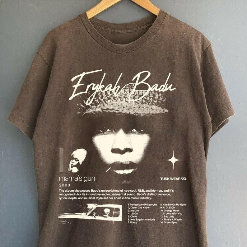 Erykah Badu Shirt, Music Album Graphic Shirt, Erykah Tour Shirt, Gift For Men Women Unisex Top Tee Cotton Fabric