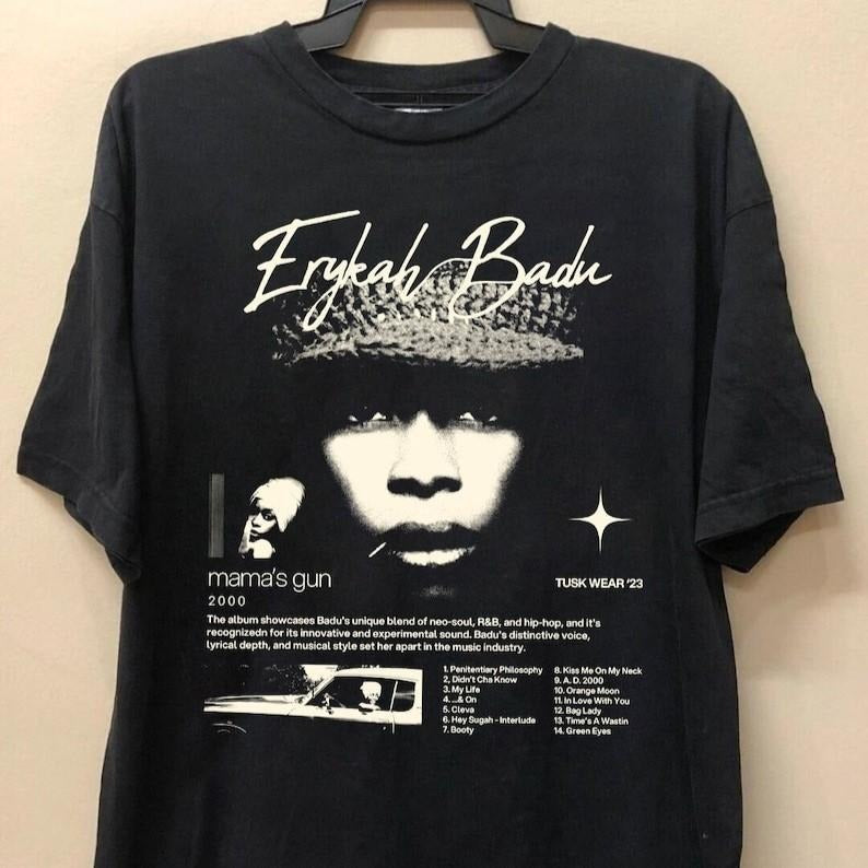 Erykah Badu Shirt, Music Album Graphic Shirt, Erykah Tour Shirt, Gift For Men Women Unisex Top Tee Cotton Fabric