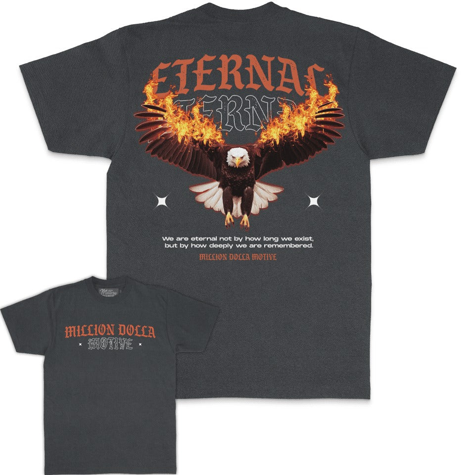 Eternal Eagle - Black Vintage Dye T-Shirt
