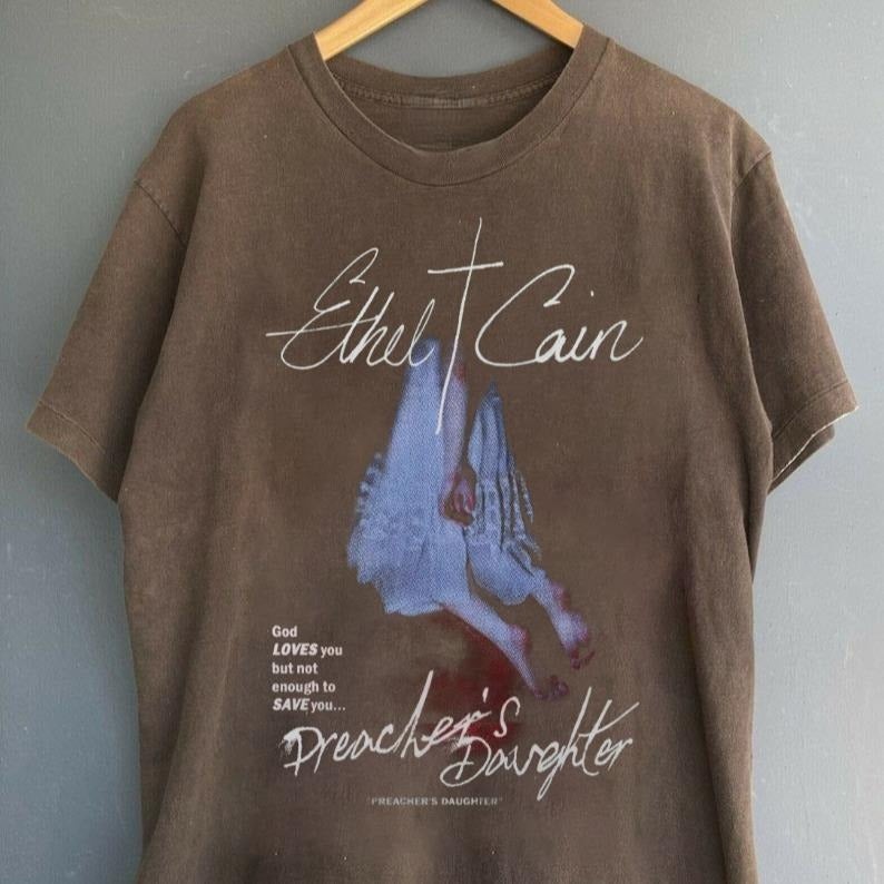 Ethel Cain 90s Vintage Shirt, Ethel Black Metal T-shirt, Preacher's Daughter Graphic Unisex Top Tee Shirt