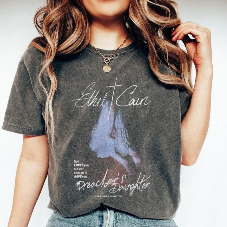 Ethel Cain 90s Vintage Shirt, Ethel Black Metal T-shirt, Preacher's Daughter Graphic Unisex Top Tee Shirt