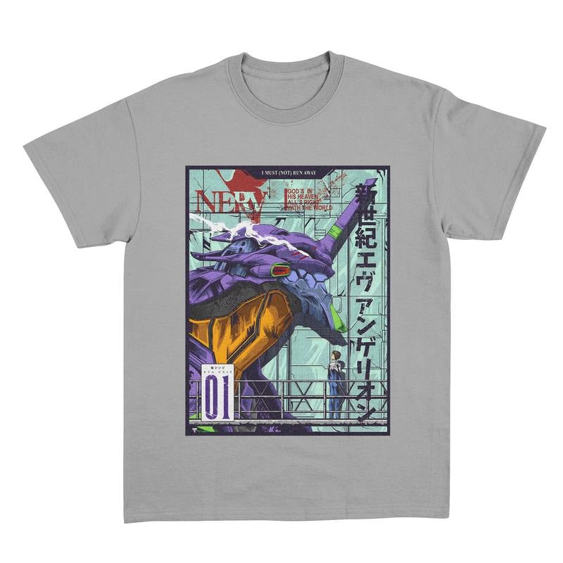 Evangelion Art Vintage shirt, Neon Genesis Evangelion Shirt, Anime Shirt, Streetwear, Anime Gift, Manga, Japanese, Japan Style, Unisex, 100% Cotton Menswear Top