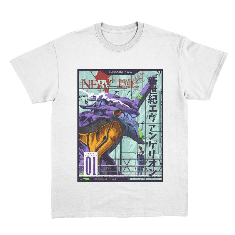 Evangelion Art Vintage shirt, Neon Genesis Evangelion Shirt, Anime Shirt, Streetwear, Anime Gift, Manga, Japanese, Japan Style, Unisex, 100% Cotton Menswear Top