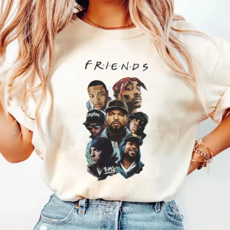 F R I E N D S T Shirt, Hip Hop Legends & Pioneers, With Dr. Dre, Tupac, Eazy E, Ice Cube, Biggie, Unisex Cotton Tee Classic Fit, Unisex Short Sleeve Tee Shirt, Sweatshirt, Hoodie