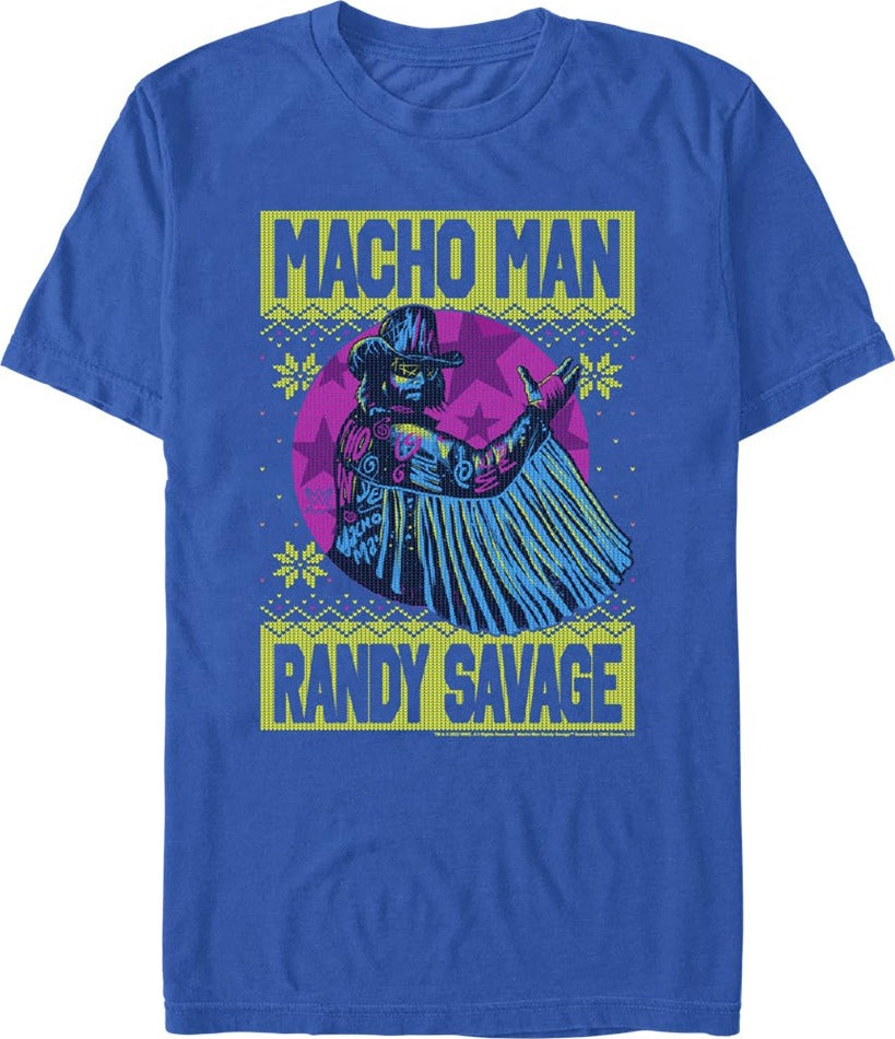Faux Ugly Christmas Sweater "Macho Man" Randy Savage T-Shirt