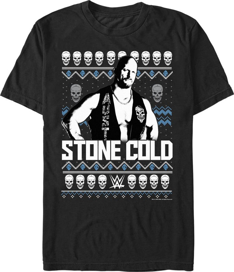 Faux Ugly Christmas Sweater "Stone Cold" Steve Austin T-Shirt