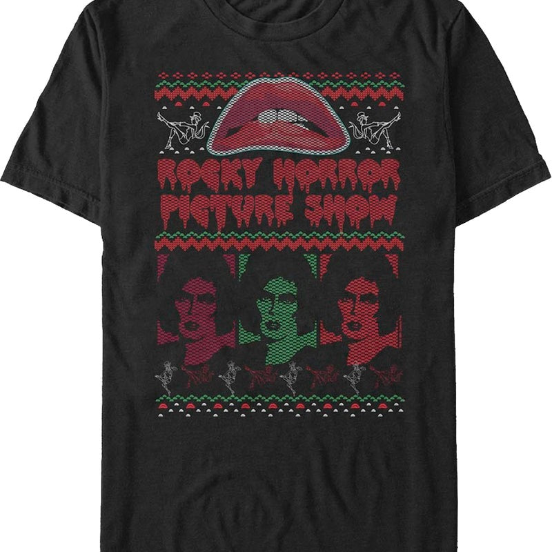 Faux Ugly Knit Rocky Horror Picture Show Christmas T-Shirt