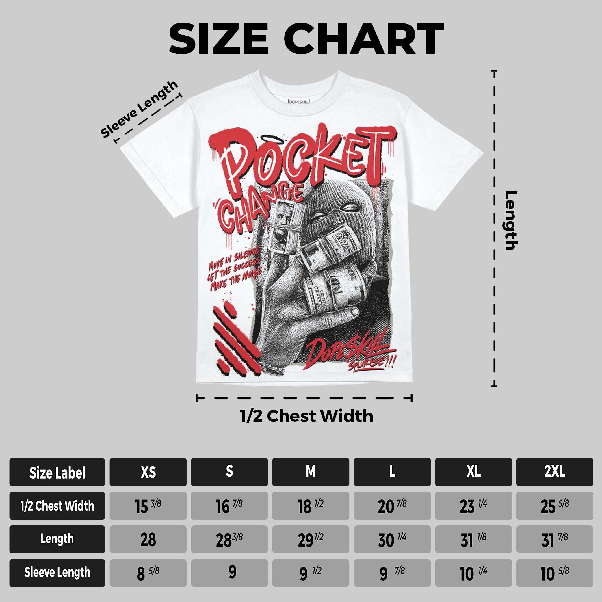 Fire Red 3s DopeSkill Oversize Print T-Shirt Pocket Change Graphic
