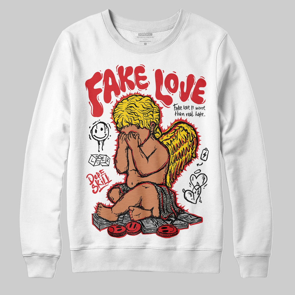 Fire Red 3s DopeSkill Sweatshirt False Love Graphic
