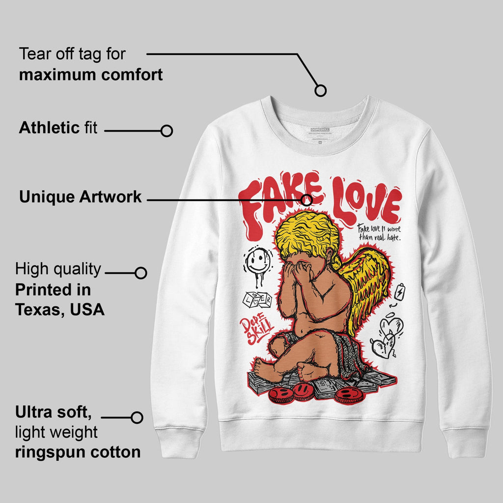 Fire Red 3s DopeSkill Sweatshirt False Love Graphic