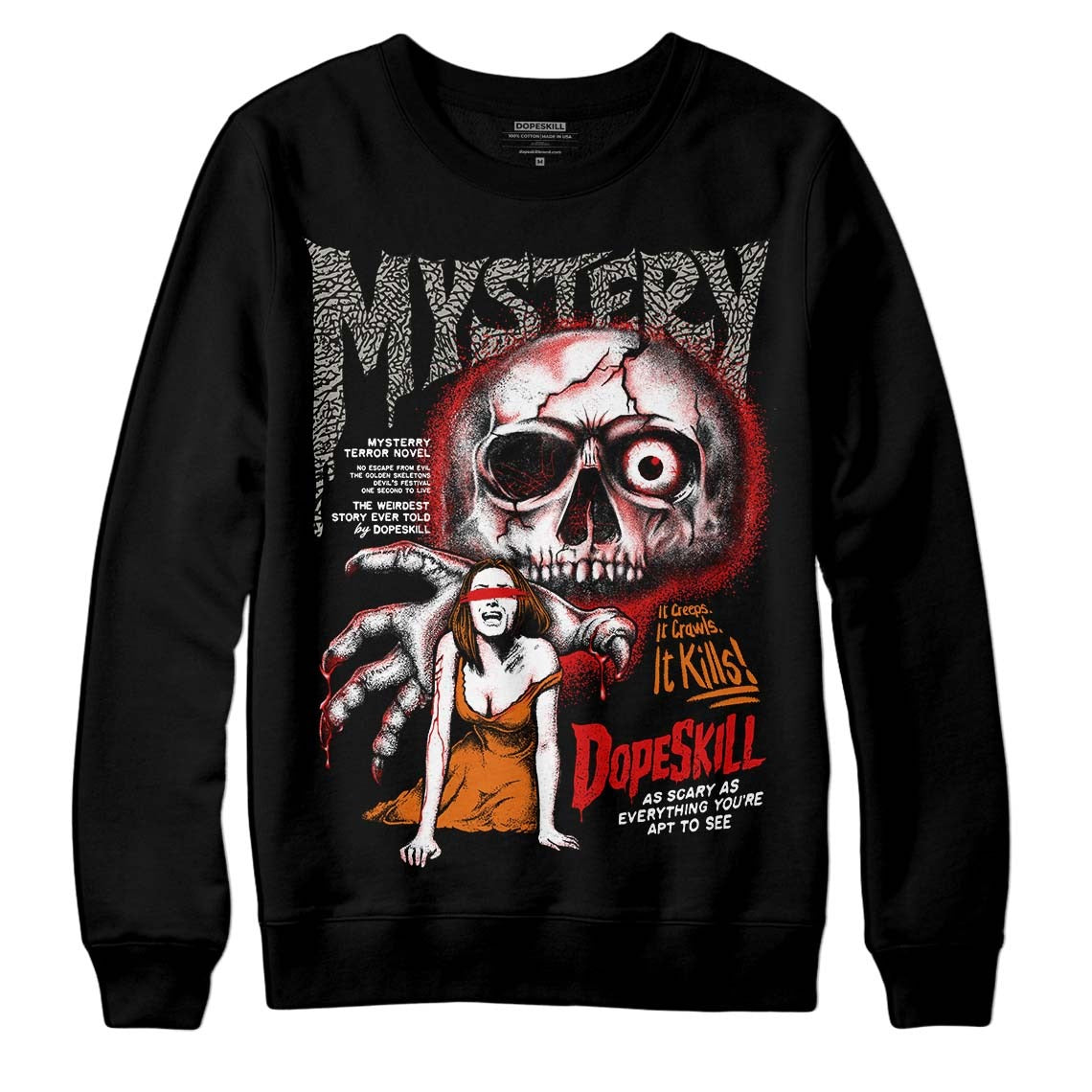 Fire Red 3s DopeSkill Sweatshirt Mystery Ghostly Grasp Graphic