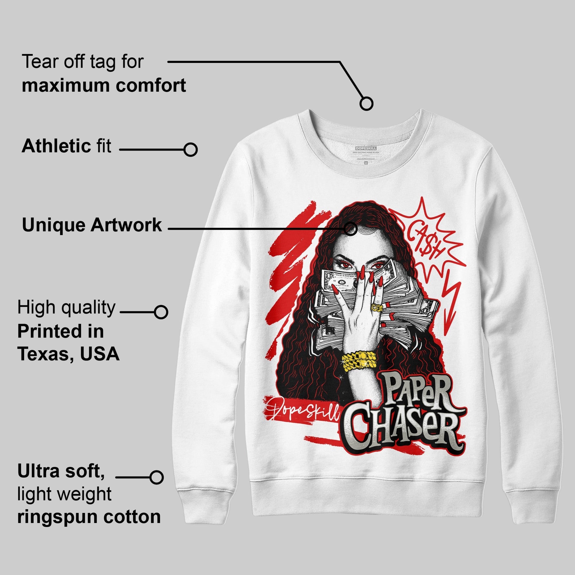 Fire Red 3s DopeSkill Sweatshirt NPC Graphic