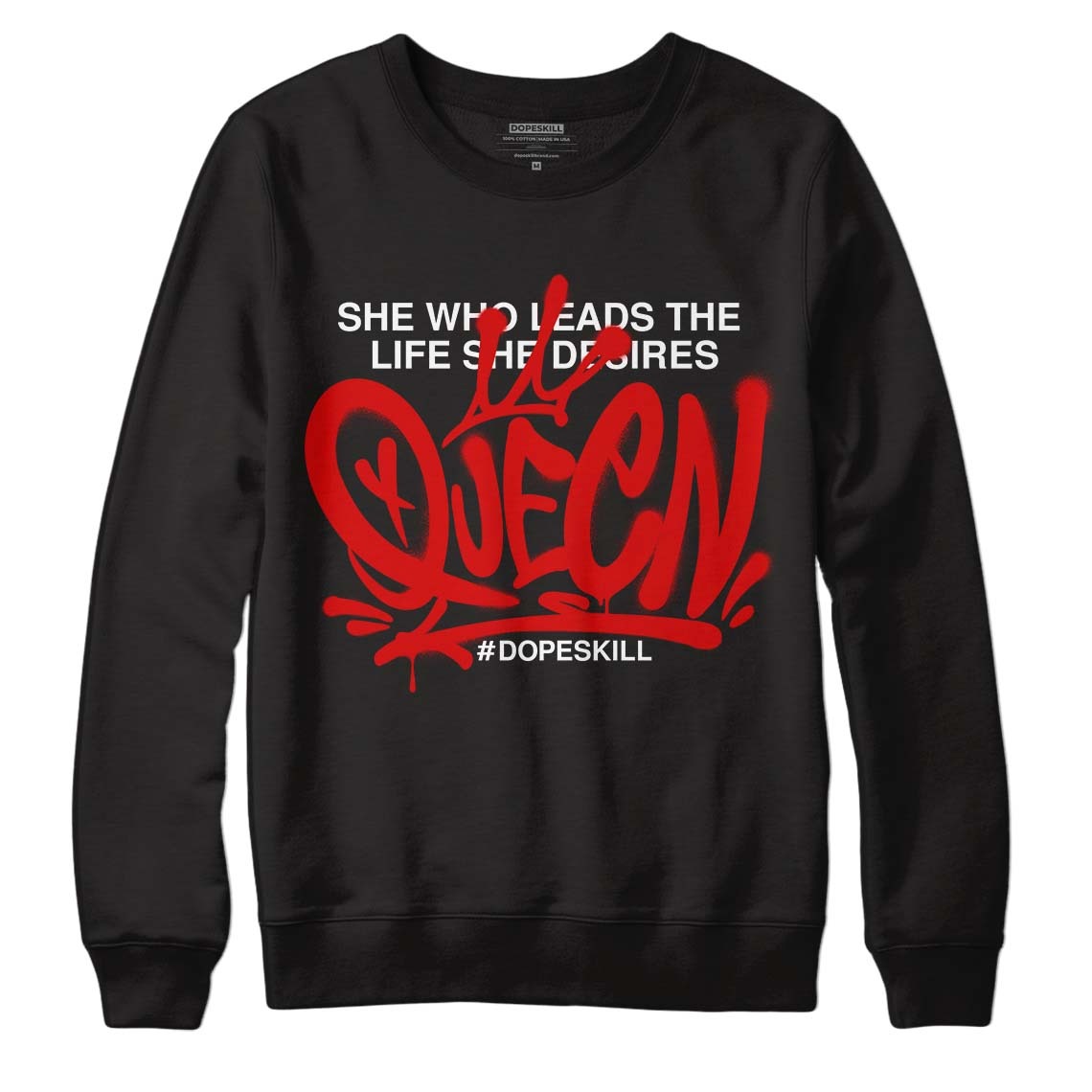 Fire Red 3s DopeSkill Sweatshirt Queen Graphic