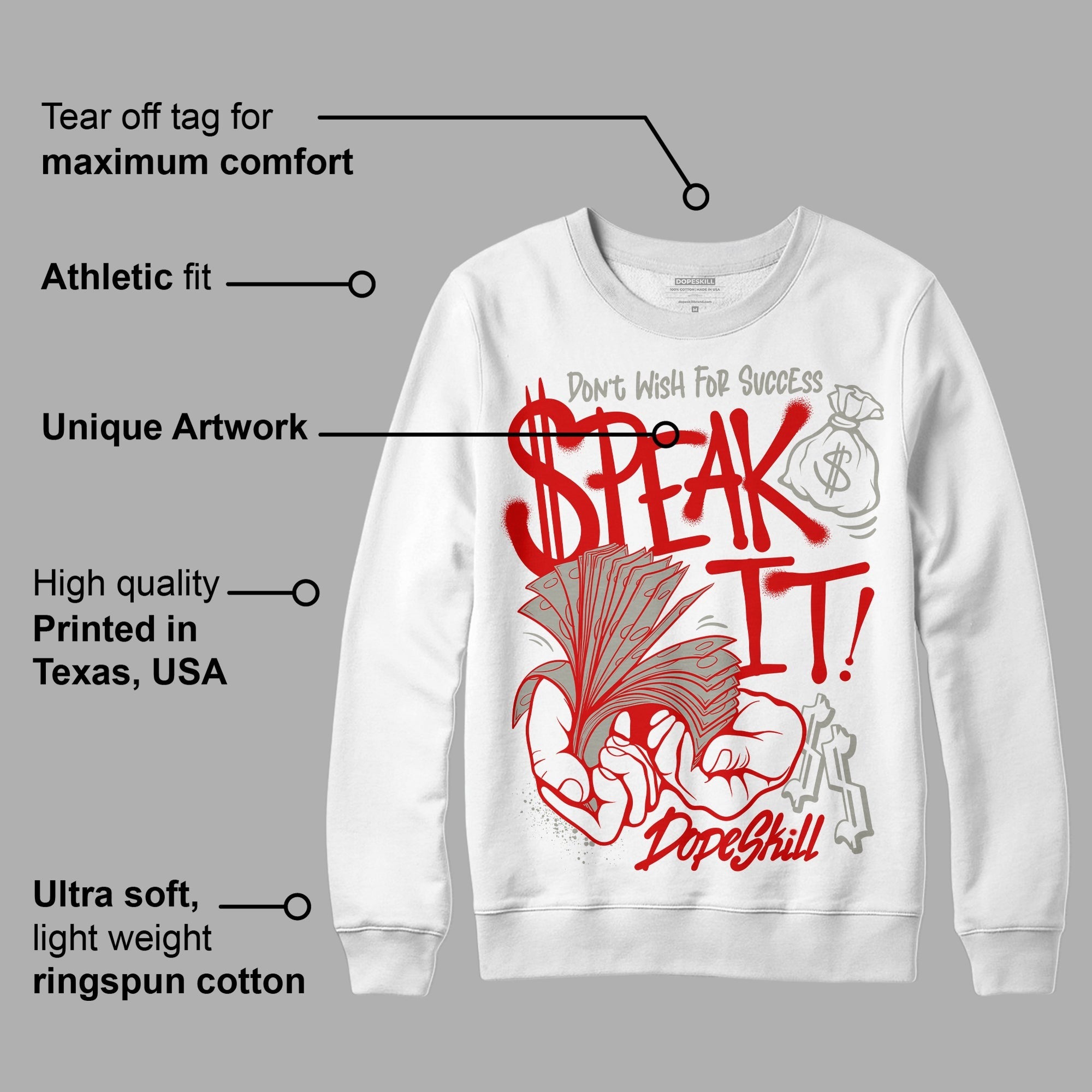 Fire Red 3s DopeSkill Sweatshirt Speak It Graphic