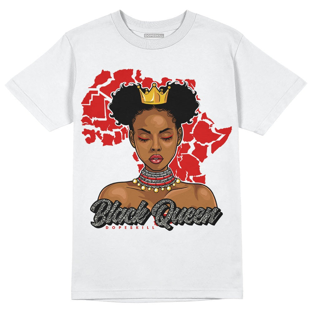 Fire Red 3s DopeSkill T-Shirt Black Queen Graphic
