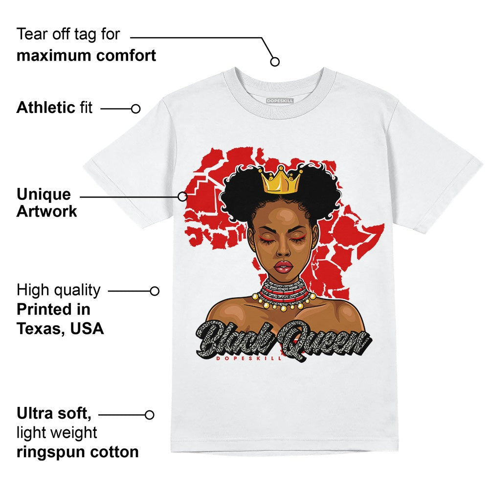 Fire Red 3s DopeSkill T-Shirt Black Queen Graphic