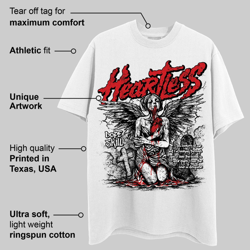Fire Red 3s DopeSkill T-Shirt Heartless Graphic