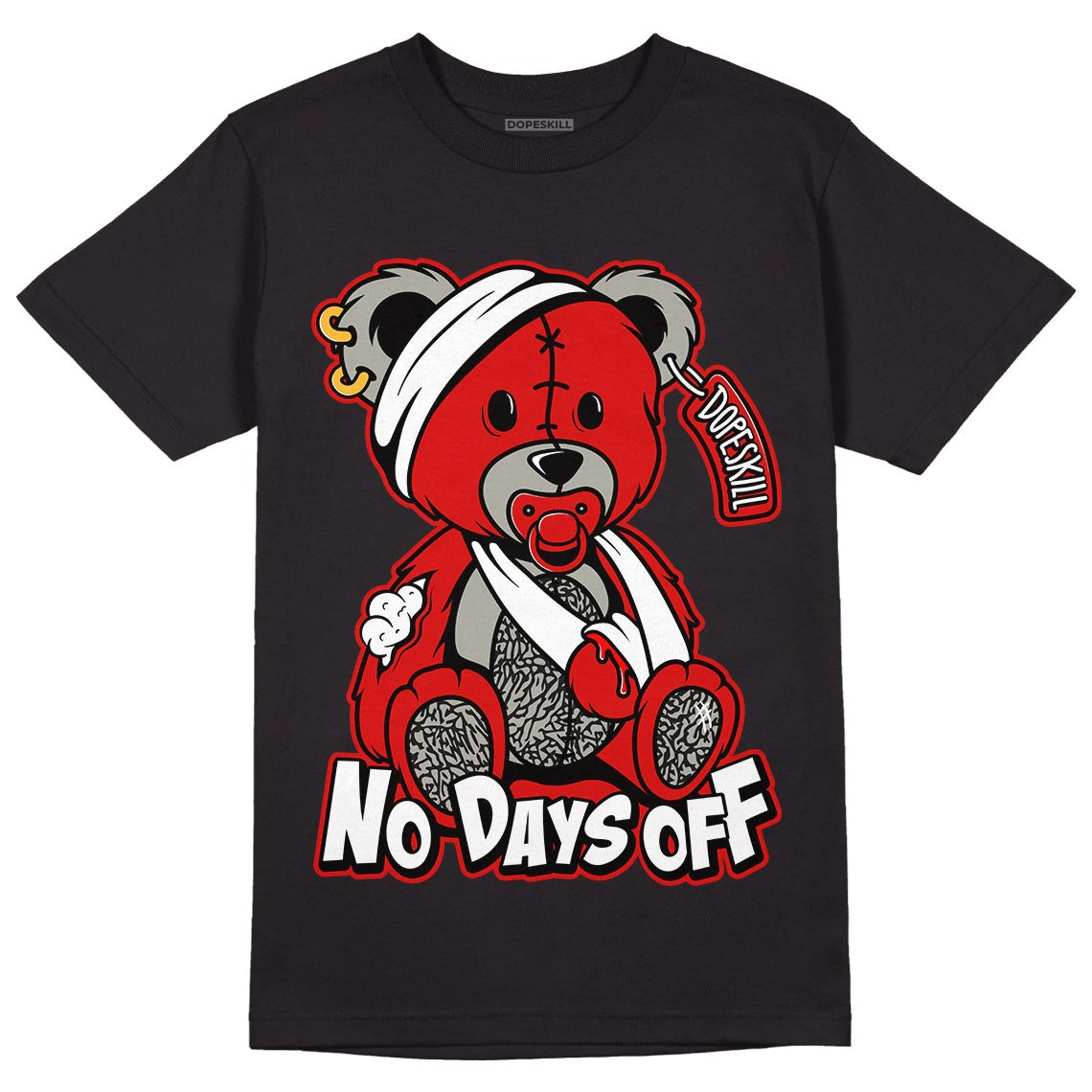 Fire Red 3s DopeSkill T-Shirt Hurt Bear Graphic