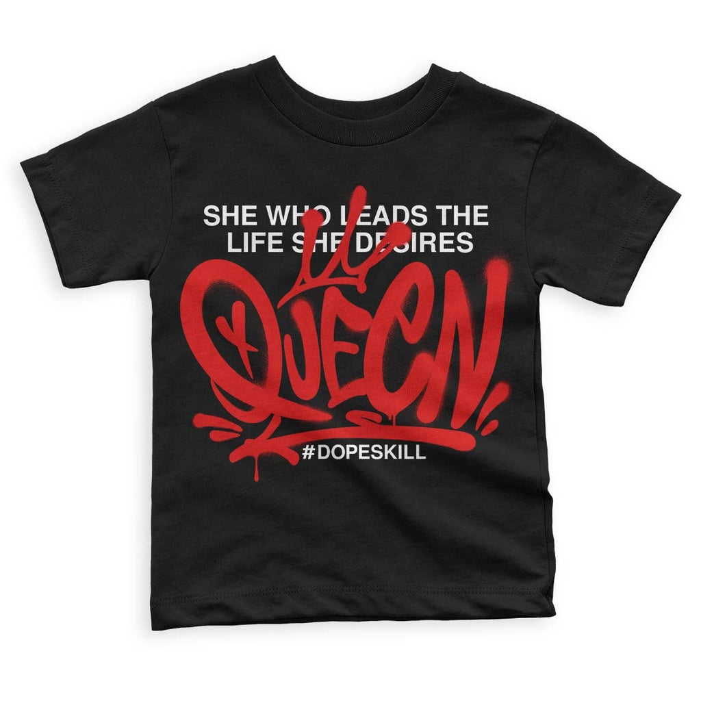 Fire Red 3s DopeSkill Toddler Kids T-shirt Queen Graphic