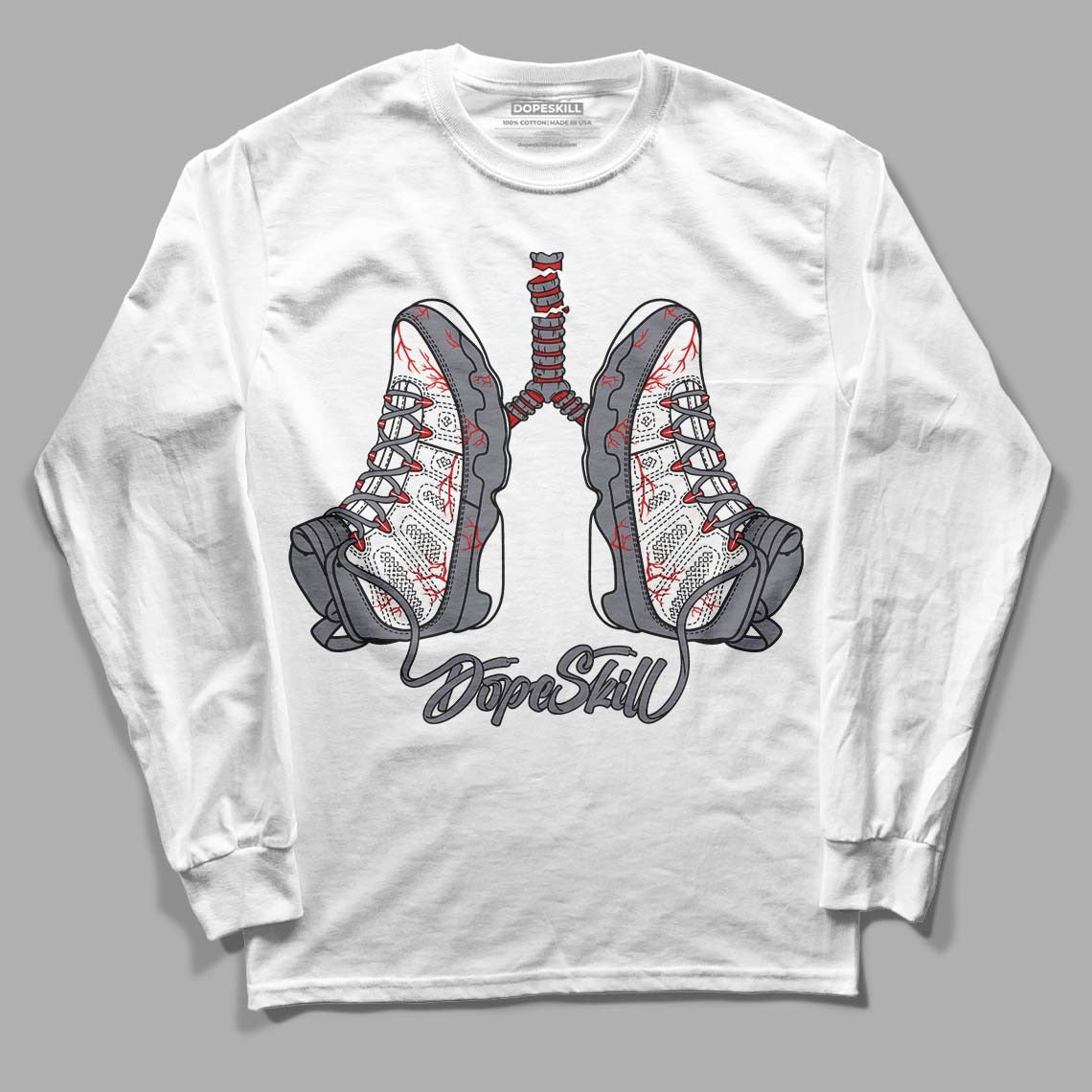 Fire Red 9s DopeSkill Long Sleeve T-Shirt Breathe Graphic