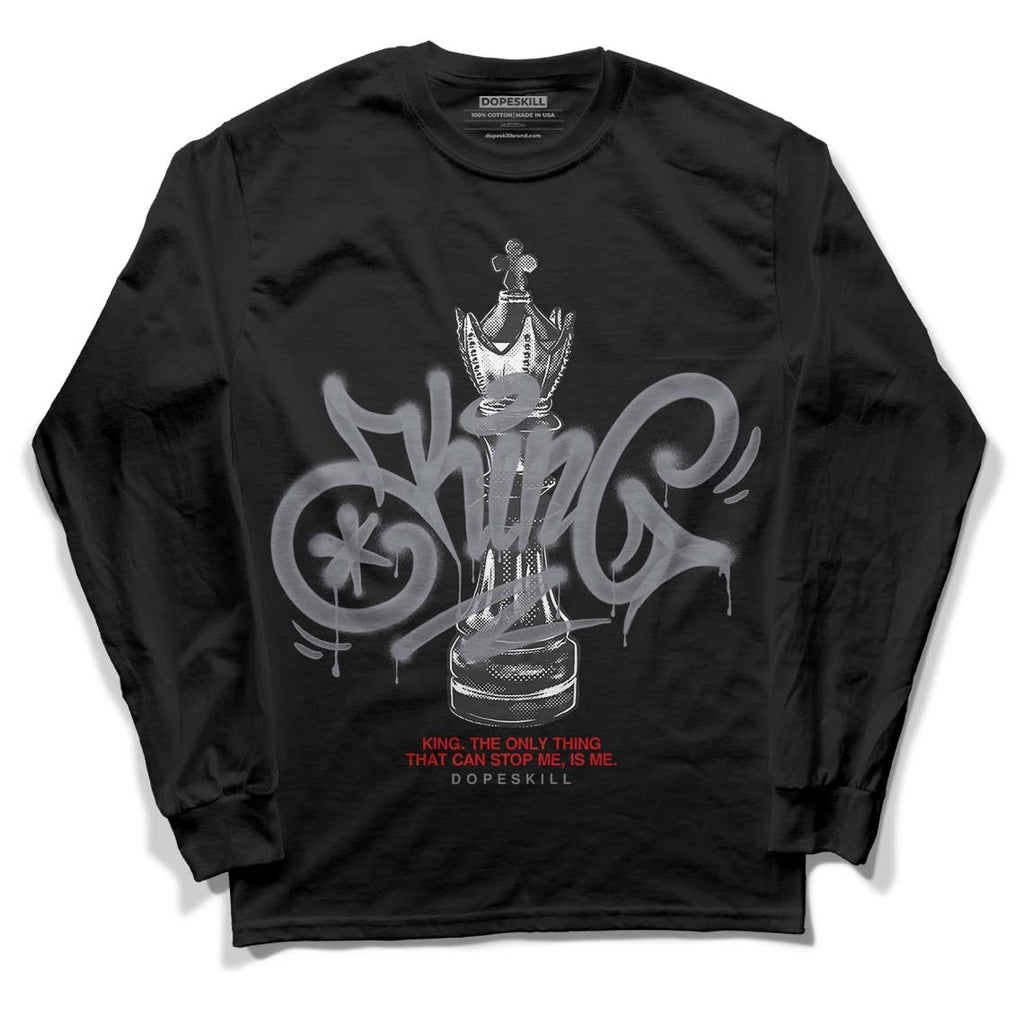 Fire Red 9s DopeSkill Long Sleeve T-Shirt King Chess Graphic