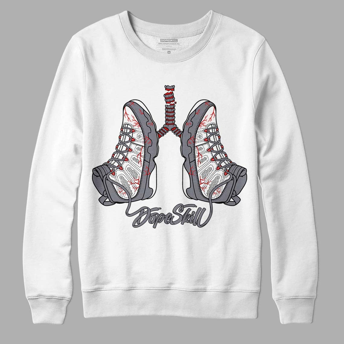 Fire Red 9s DopeSkill Sweatshirt Breathe Graphic