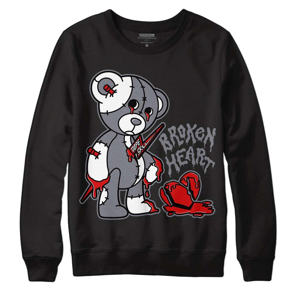 Fire Red 9s DopeSkill Sweatshirt Broken Heart Graphic