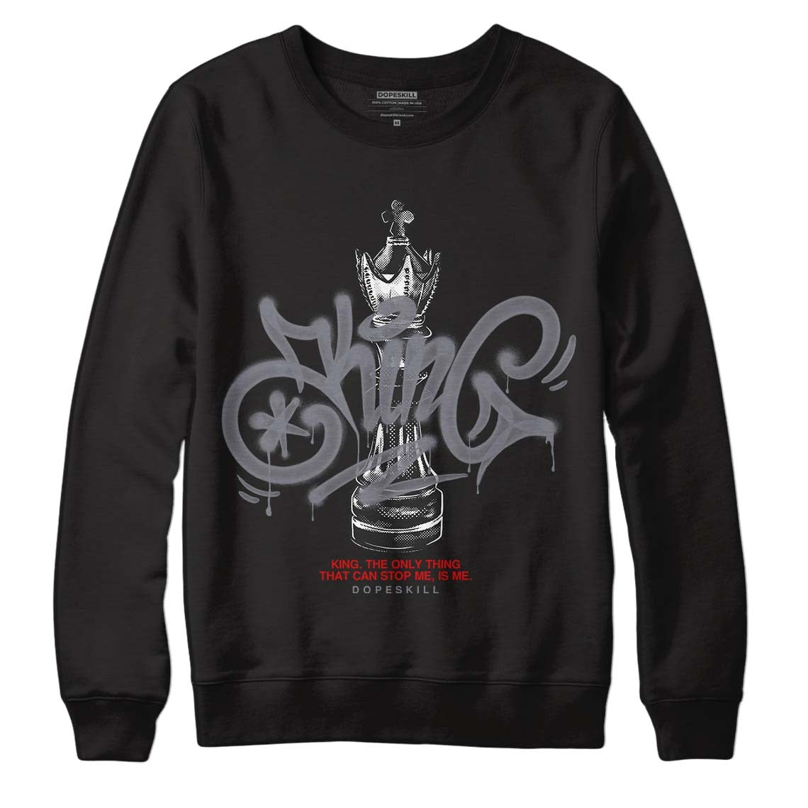 Fire Red 9s DopeSkill Sweatshirt King Chess Graphic