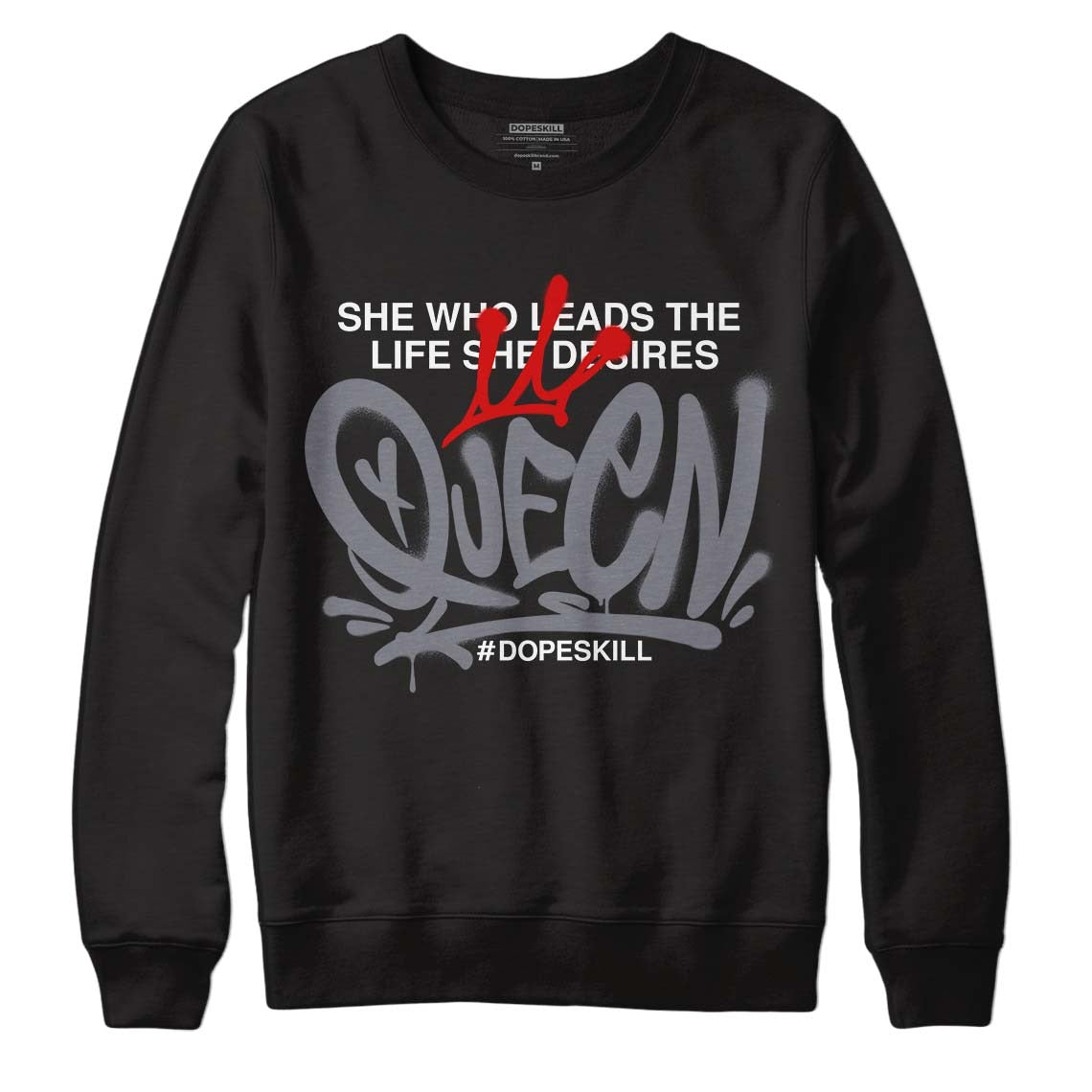 Fire Red 9s DopeSkill Sweatshirt Queen Graphic