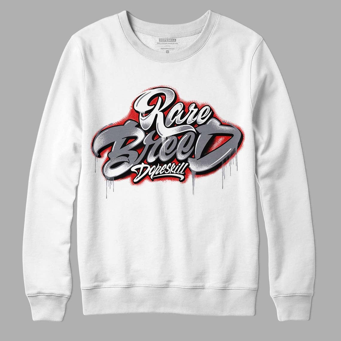 Fire Red 9s DopeSkill Sweatshirt Rare Breed Type Graphic