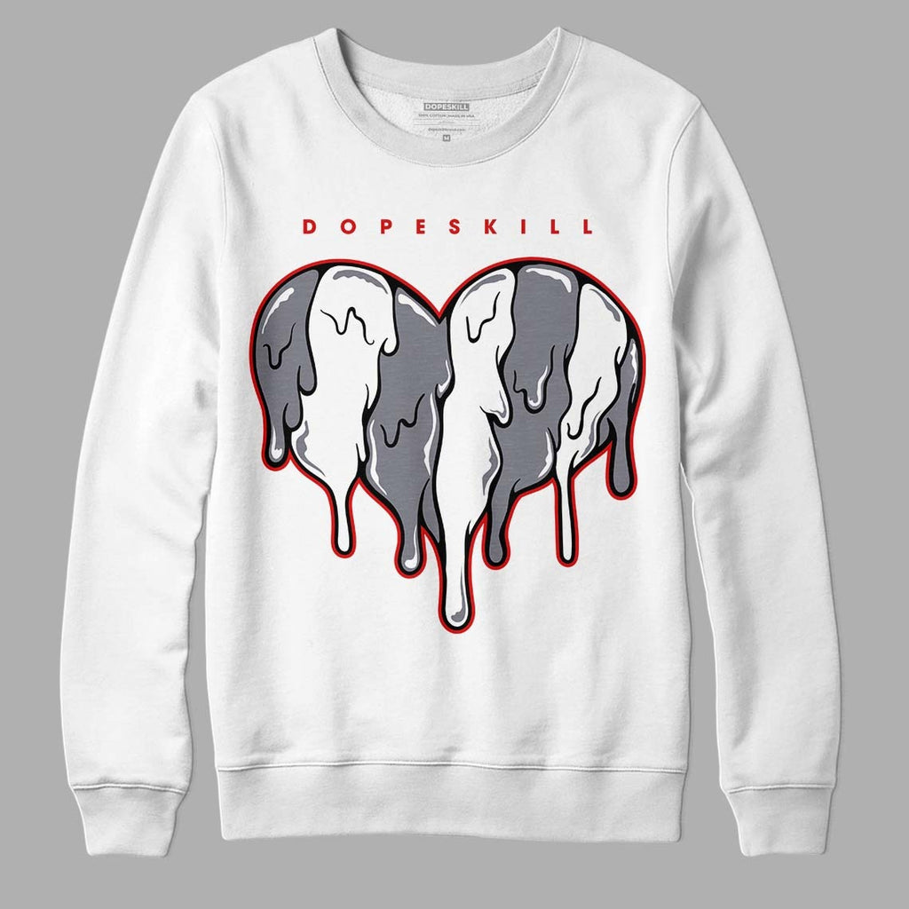 Fire Red 9s DopeSkill Sweatshirt Slime Drip Heart Graphic