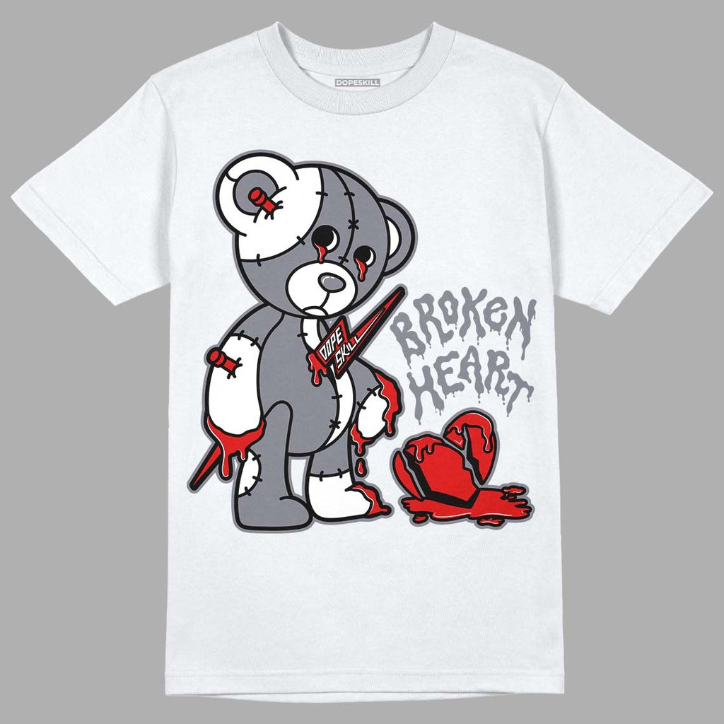 Fire Red 9s DopeSkill T-Shirt Broken Heart Graphic
