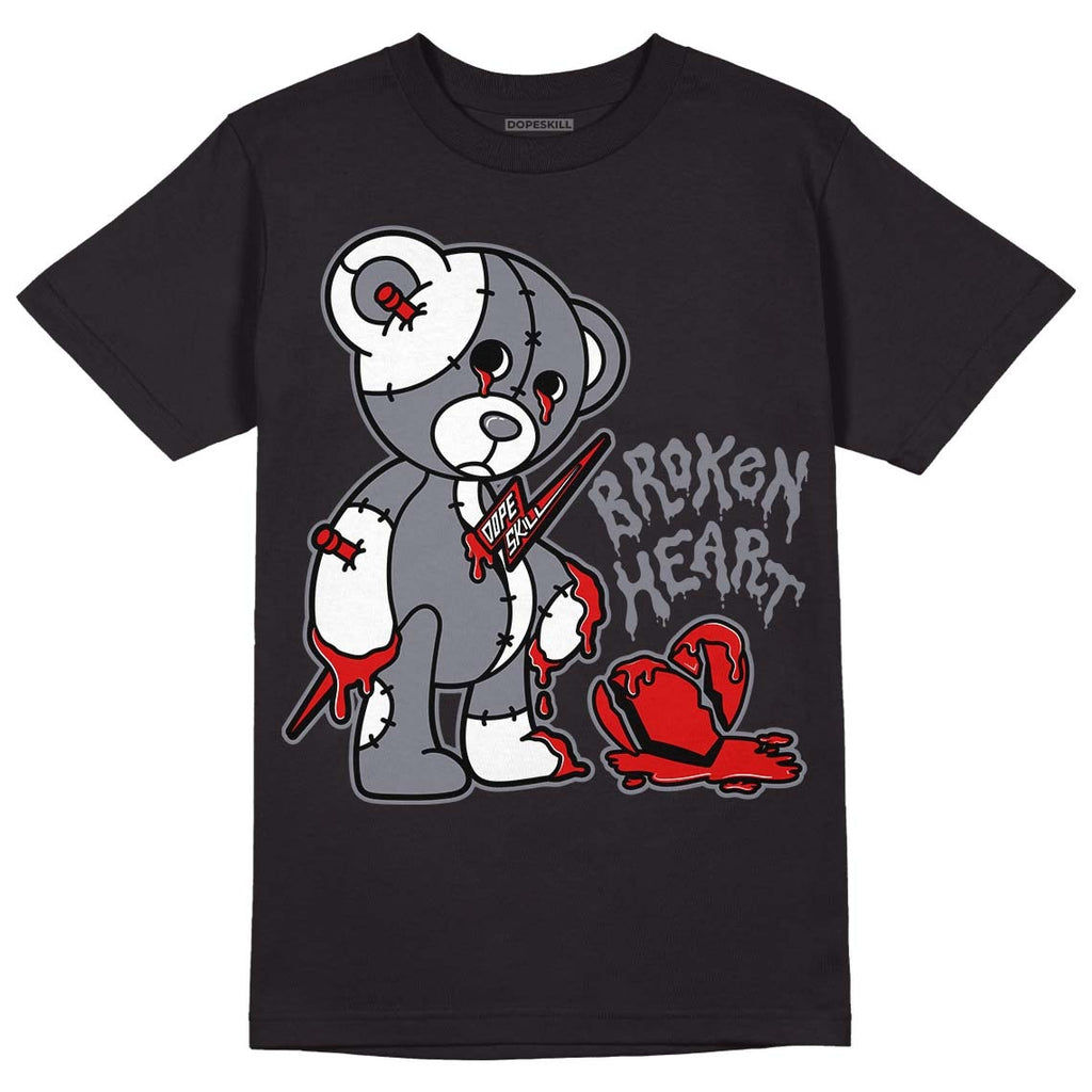 Fire Red 9s DopeSkill T-Shirt Broken Heart Graphic