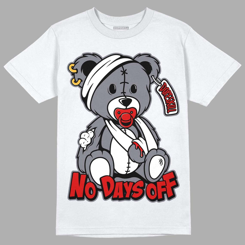 Fire Red 9s DopeSkill T-Shirt Hurt Bear Graphic