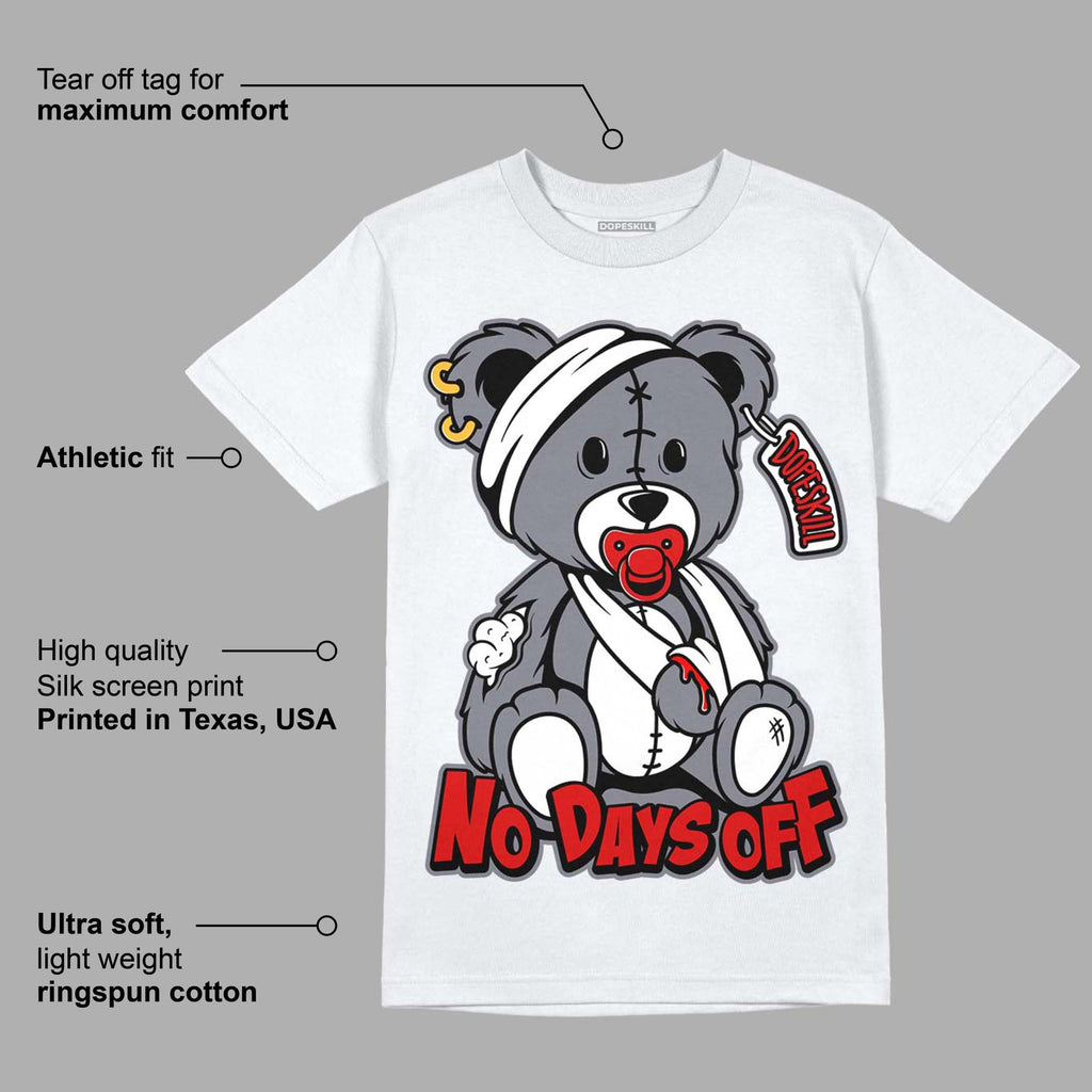 Fire Red 9s DopeSkill T-Shirt Hurt Bear Graphic